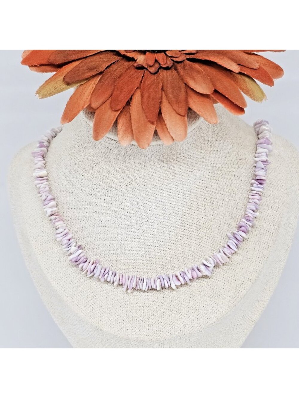 Hawaii Women Surfer Jewelry Purple Nugget Puka Shell Necklace 17" Beach Jewelry